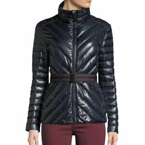 Hunter Refined Gloss Down Puffer Coat Navy Jacket Goose Short size Large